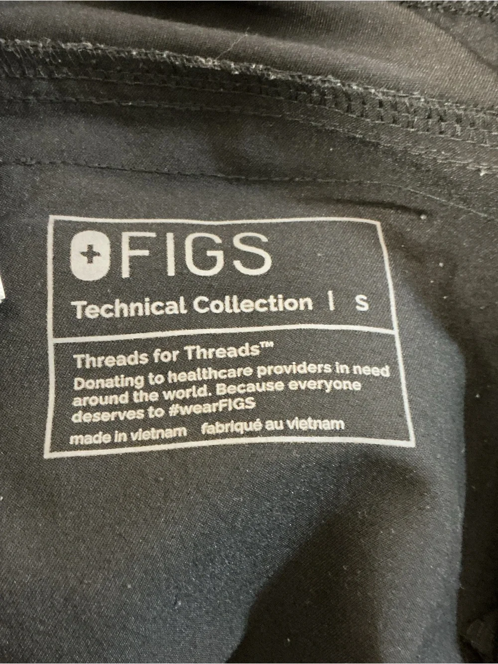 FIGS Men's Sz S Technical Collection Black Axim Straight-Leg Scrub Pant